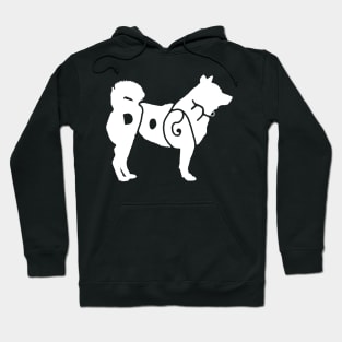 White Doge - A Shiba Inu Typography Hoodie